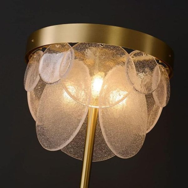 Đèn Sàn Đồng Thau Cánh Thuỷ Tinh Hình Vảy Cá Thiết Kế Vân Bong Bóng Nước Hiện Đại Trang Trí Phòng Ngủ Lãng Mạn