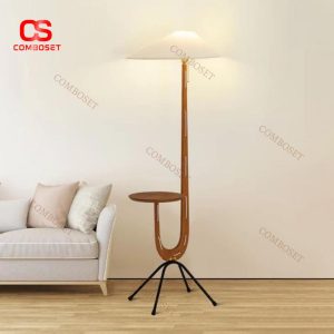 Đèn Sàn Gỗ Cổ Điển Kèm Bàn Cafe, Đựng Sách, Làm Kệ Đầu Giường Ngủ Phong Cách Hoài Cổ Thời Xưa