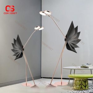 Đèn Sàn Hạc Hồng Đà Điểu Thiết Kế Sáng Tạo Triển Lãm Nghệ Thuật Trang Trí Phòng Khách, Nhà Hàng