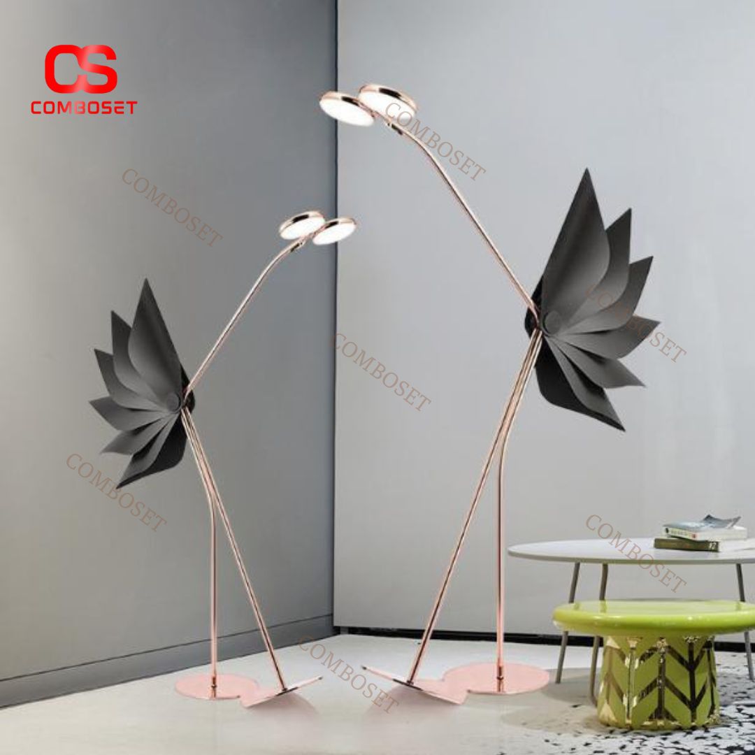 Đèn Sàn Hạc Hồng Đà Điểu Thiết Kế Sáng Tạo Triển Lãm Nghệ Thuật Trang Trí Phòng Khách, Nhà Hàng