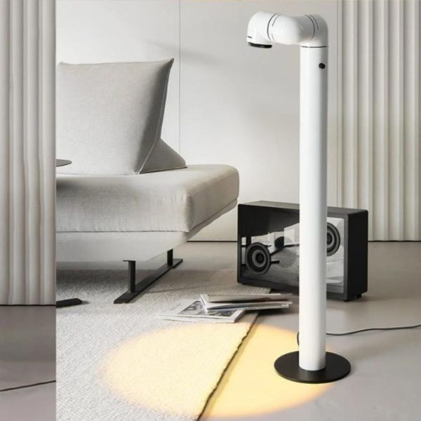 Đèn Sàn Hình Ống Nước Màu Sắc Trắng Đỏ Nổi Bật, Thiết Kế Xoay 180 Độ Sáng Tạo Nghệ Thuật
