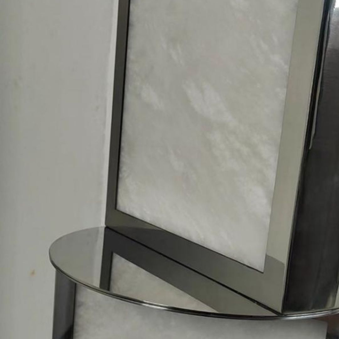 Đèn Sàn Khối Thép Acrylic Vân Đá Xoay 360 Độ Cao Cấp Decor Phòng Khách Hiện Đại, Quà Tặng Ý Nghĩa