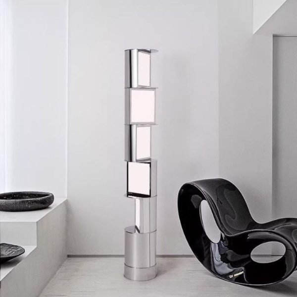 Đèn Sàn Khối Thép Acrylic Vân Đá Xoay 360 Độ Cao Cấp Decor Phòng Khách Hiện Đại, Quà Tặng Ý Nghĩa