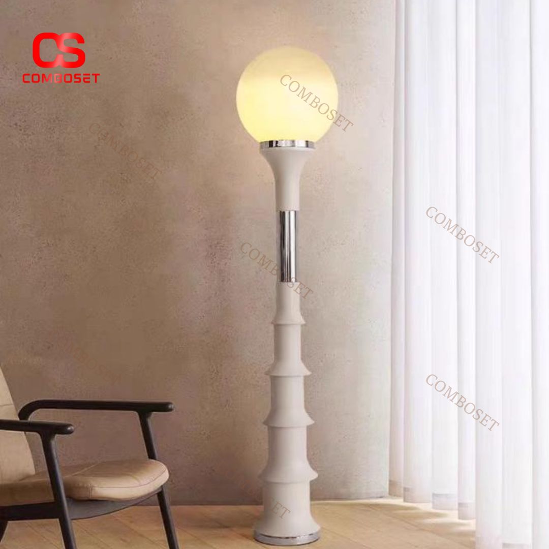 Đèn Sàn Trung Cổ Bauhaus Thiết Kế Đơn Giản 2 Màu Trắng Đen Phù Hợp Phòng Khách, Phòng Ngủ