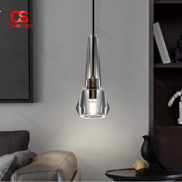 Đèn Thả Pha Lê Hình Chai Rượu Vang Sáng Tạo Lấp Lánh Quầy Bar, Nhà Hàng, Đầu Giường Ngủ