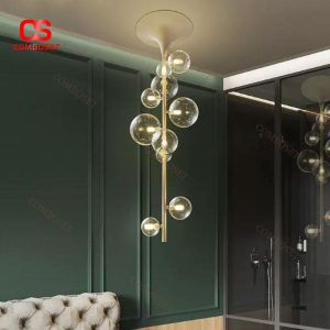 Đèn Thả Trần Bóng Thuỷ Tinh Trong Suốt Nghệ Thuật Trang Trí Lễ Tân, Nhà Hàng, Khách Sạn