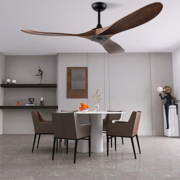 Quạt Ốp Trần Cánh Nhựa Vân Gỗ với 6 Cấp Độ Gió Trang Trí Quán Cafe, Nhà Hàng, Phòng Khách Tối Giản