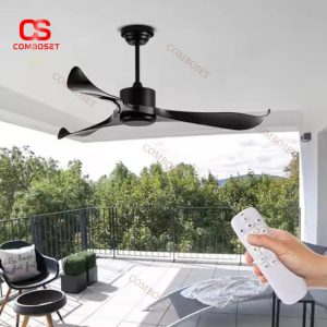Quạt Trần 3 Cánh Cong Nghệ Thuật, Động Cơ DC Tiên Tiến 5 Tốc Độ Gió Cho Phòng Khách