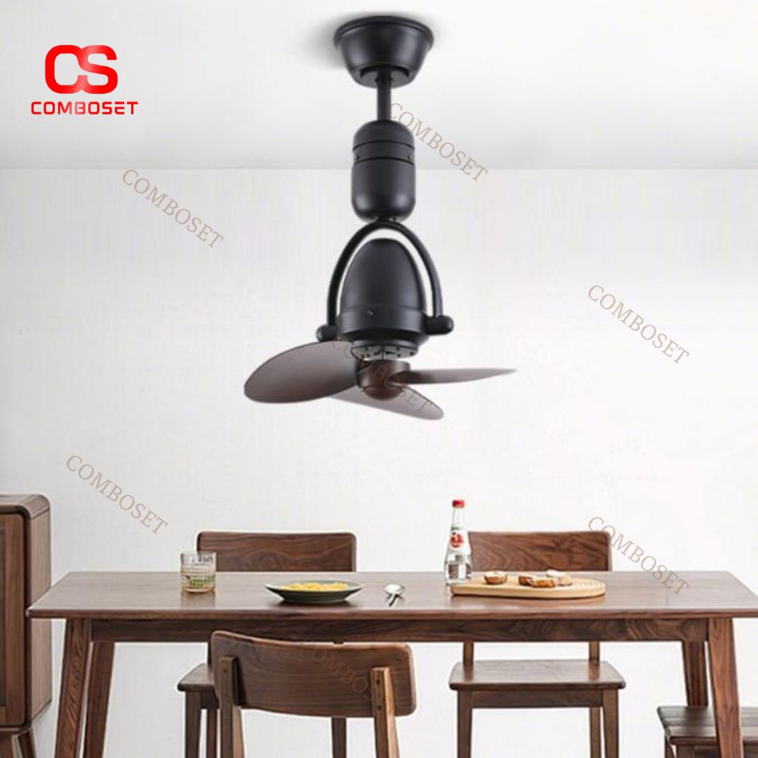 Quạt Trần Nhỏ Xoay 180 Độ Đa Năng Phong Cách Retro Cổ Điển Cho Quầy Bar, Quán Cafe, Hành Lang