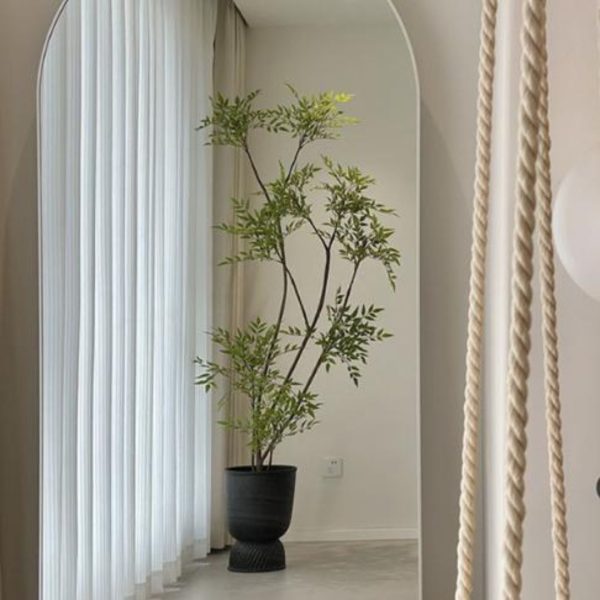 Chậu Cây Giả Lá Tre Kiểu Dáng Uốn Lượn Trang Trí Nội Thất Văn Phòng, Spa, Phòng Trà, Cửa Hàng