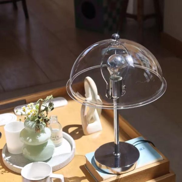 Đèn Bàn Chụp Acrylic Trong Suốt 3 Chế Độ Sáng Phong Cách Bauhaus Phòng Khách, Bàn Làm Việc