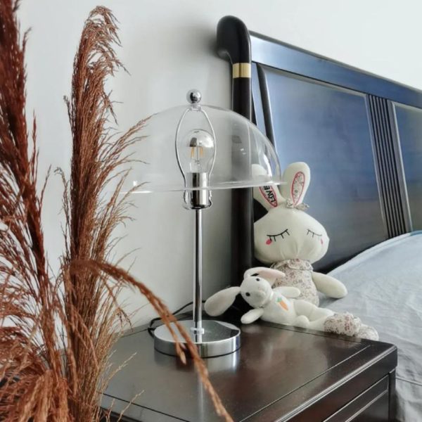 Đèn Bàn Chụp Acrylic Trong Suốt 3 Chế Độ Sáng Phong Cách Bauhaus Phòng Khách, Bàn Làm Việc