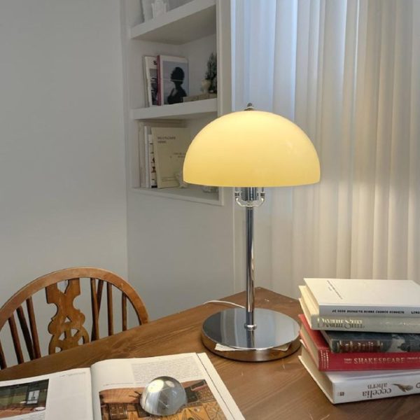 Đèn Bàn Chụp Acrylic Trong Suốt 3 Chế Độ Sáng Phong Cách Bauhaus Phòng Khách, Bàn Làm Việc