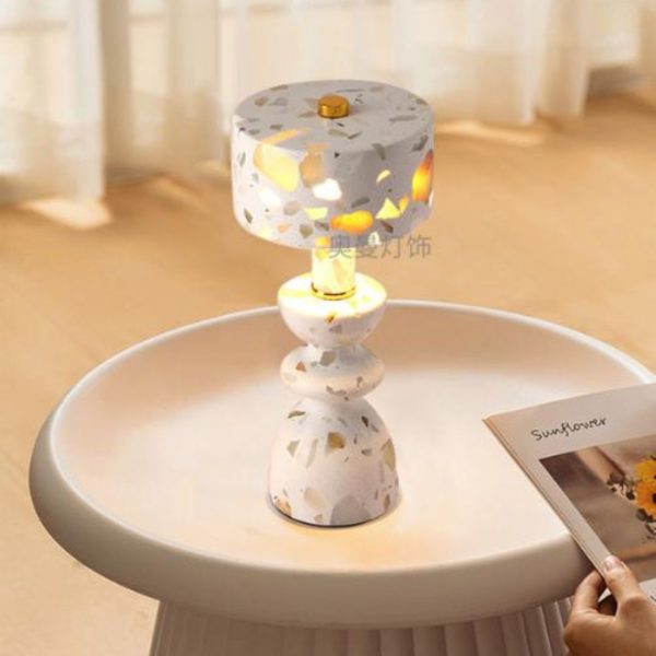 Đèn Bàn Đá Cẩm Thạch Cao Cấp, Cổng Sạc Type C, Công Tắc Cảm Ứng Tiện Lợi Decor Phòng Khách Sang Trọng