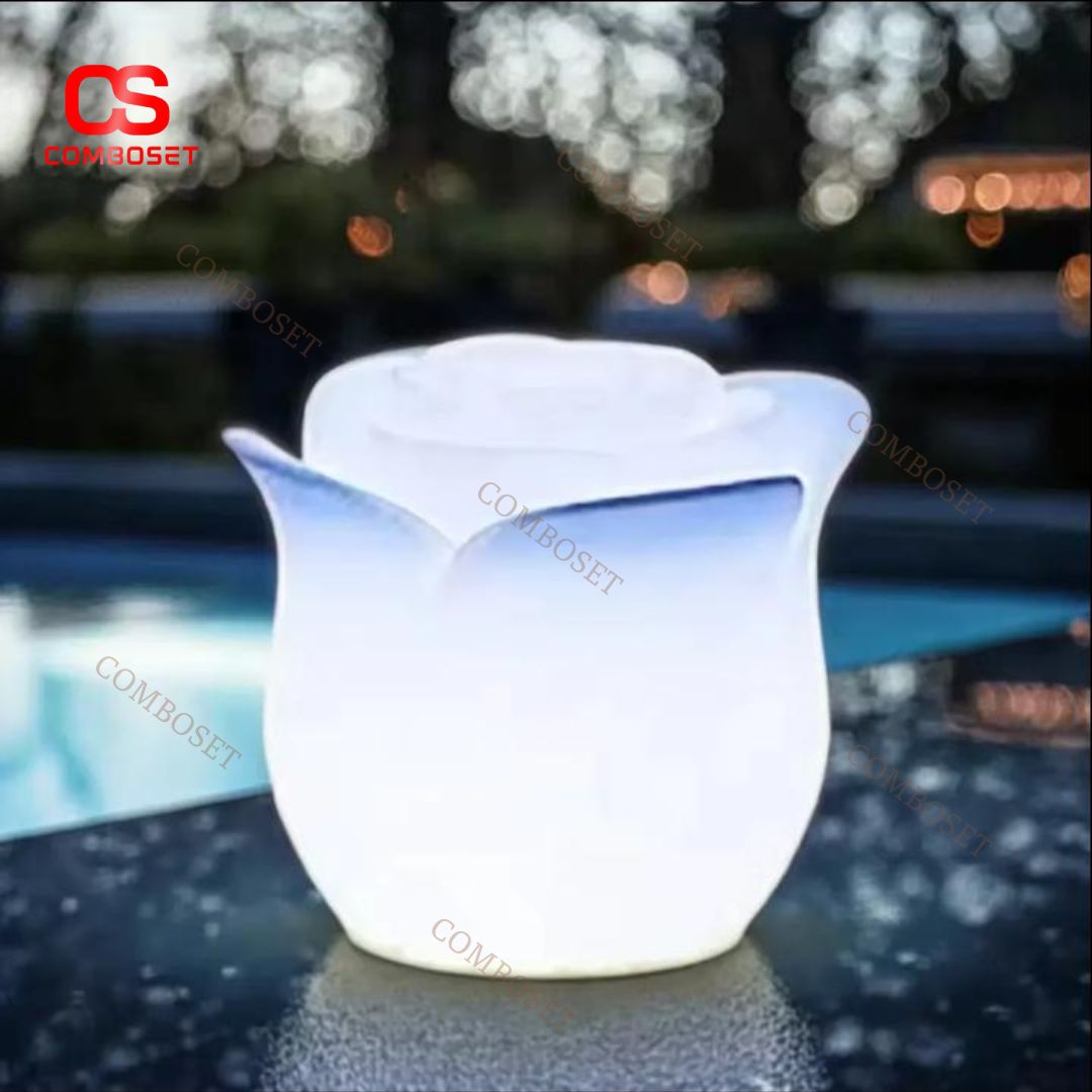 Đèn Bàn Hoa Hồng RGB 16 Màu, Năng Lượng Mặt Trời Chống Nước, Decor Bữa Tiệc, Quà Tặng, Chiếu Sáng Phòng Ngủ