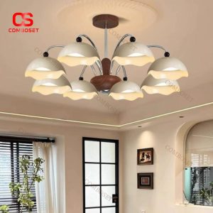 Đèn Chùm Chao Acrylic Hình Vỏ Trứng Thiết Kế Retro Cổ Điển 3 Chế Độ Sáng Phòng Khách, Phòng Ngủ