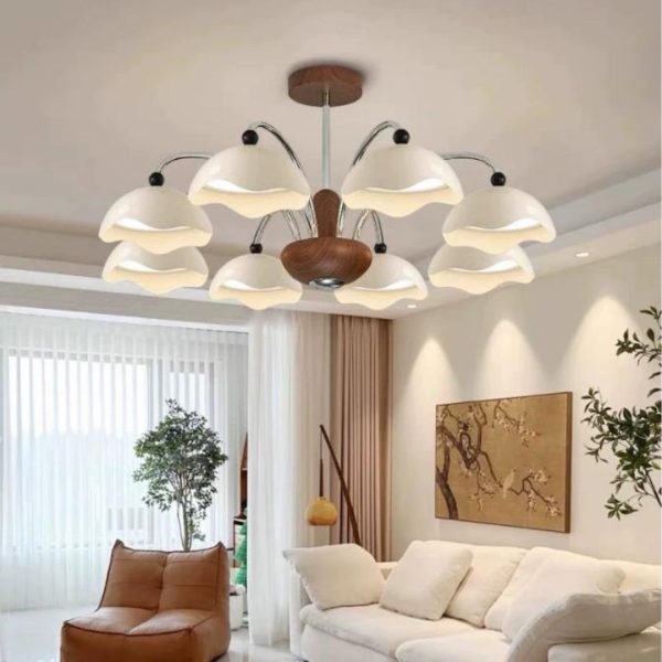 Đèn Chùm Chao Acrylic Hình Vỏ Trứng Thiết Kế Retro Cổ Điển 3 Chế Độ Sáng Phòng Khách, Phòng Ngủ
