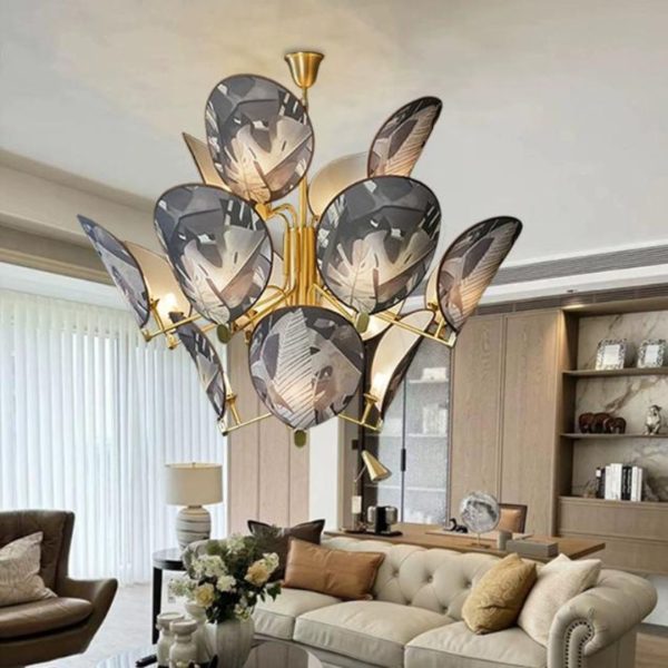 Đèn Chùm Đồng Chao Vải Nghệ Thuật Thanh Lịch Nhẹ Nhàng Decor Phòng Khách, Phòng Ngủ