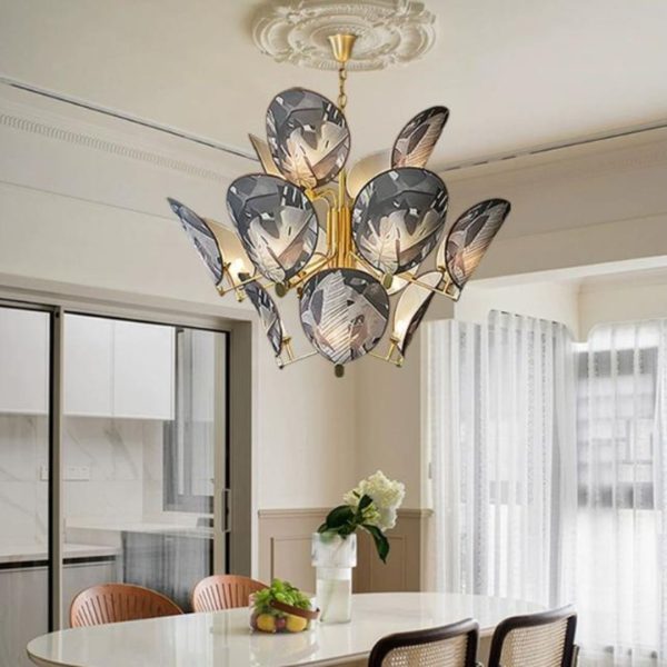 Đèn Chùm Đồng Chao Vải Nghệ Thuật Thanh Lịch Nhẹ Nhàng Decor Phòng Khách, Phòng Ngủ