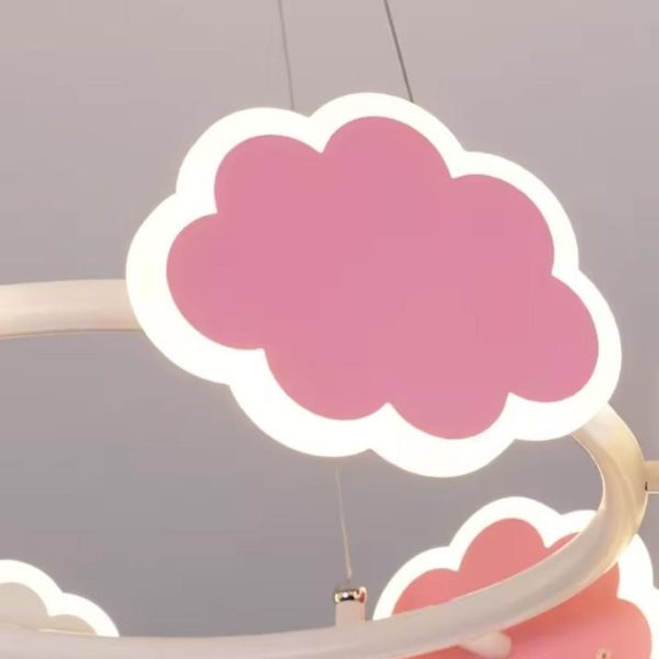 Đèn Chùm Mây Hồng Công Chúa 3 Chế Độ Sáng Trang Trí Phòng Bé Gái, Trường Mầm Non