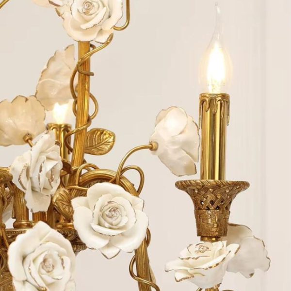 Đèn Chùm Thiên Thần Hoa Hồng Chao Nến Hoàng Gia Cổ Điển Phong Cách Châu Âu Decor Biệt Thự, Cung Điện