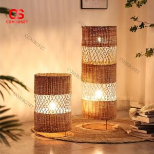 Đèn Mây Tre Đan Thủ Công Mộc Mạc Thiên Nhiên Phong Cách Tối Giản Trang Trí Phòng Trà, Phòng Khách