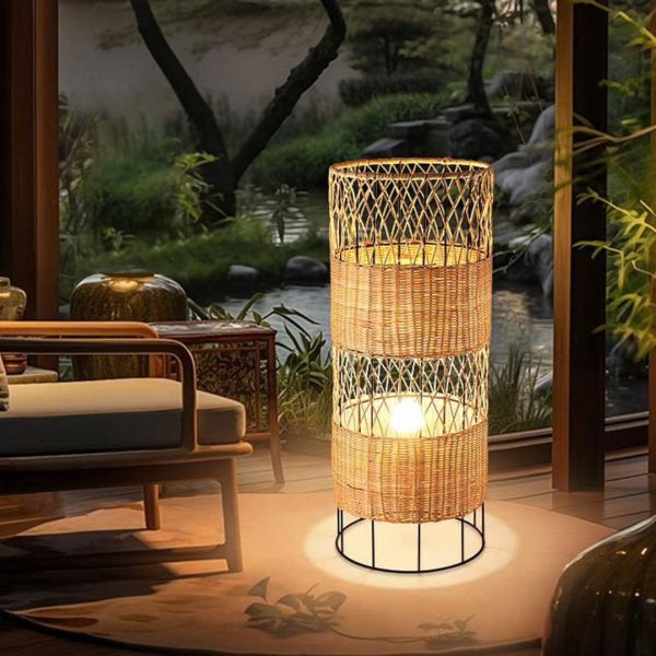 Đèn Mây Tre Đan Thủ Công Mộc Mạc Thiên Nhiên Phong Cách Tối Giản Trang Trí Phòng Trà, Phòng Khách