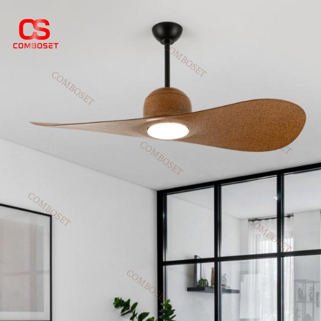 Đèn Quạt Trần 2 Cánh Tối Giản Điều Khiển Từ Xa, 6 Cấp Độ Gió, 3 Chế Độ Sáng Hiện Đại