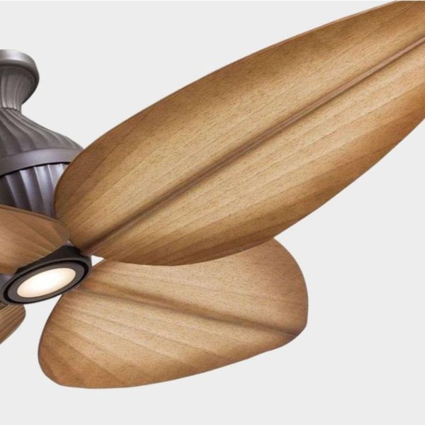 Đèn Quạt Trần 4 Lá Chuối Nhựa Mộc Mạc Thiên Nhiên, Decor Không Gian Vintage, Cổ Điển