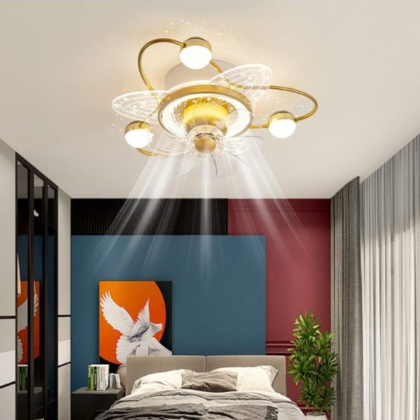 Đèn Quạt Trần Cao Cấp Thiết Kế Sáng Tạo Phòng Khách, Phòng Ngủ 3 Chế Độ Sáng, Điều Khiển Từ Xa