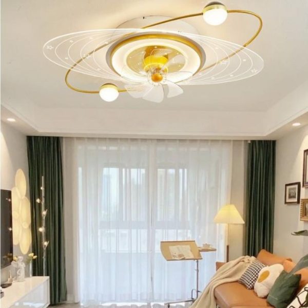 Đèn Quạt Trần Cao Cấp Thiết Kế Sáng Tạo Phòng Khách, Phòng Ngủ 3 Chế Độ Sáng, Điều Khiển Từ Xa