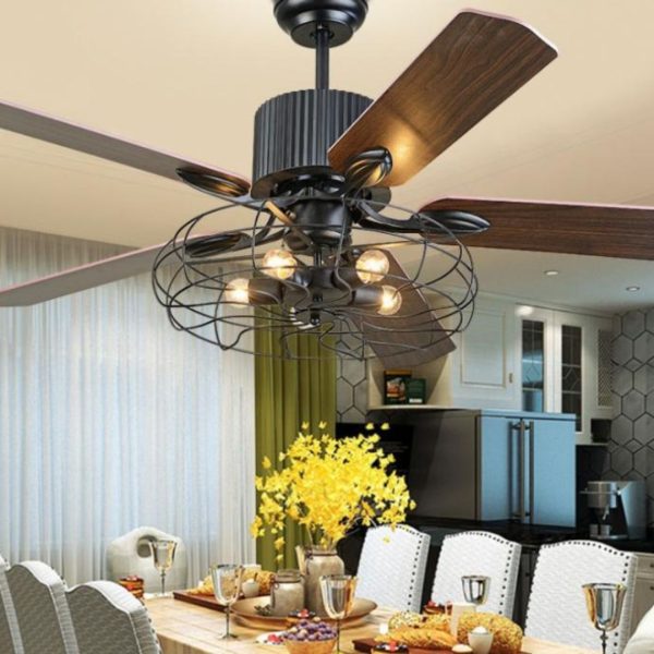 Đèn Quạt Trần Cổ Điển 42inch Màu Nâu Phòng Cách Hoài Cổ, Công Nghiệp Trang Trí Nhà Hàng, Quán Ăn