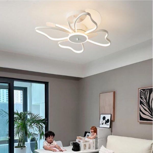 Đèn Quạt Trần Hình Bướm Màu Trắng Thanh Lịch, Trang Trí Phòng Ngủ, Nhà Trẻ, Mầm Non