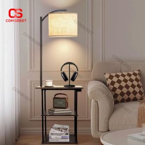 Đèn Sàn Đa Năng Xoay 180 Độ 3 Chế Độ Sáng Tích Hợp Bàn Trà Cafe, Cổng Sạc USB, Type C, Decor Phòng Khách