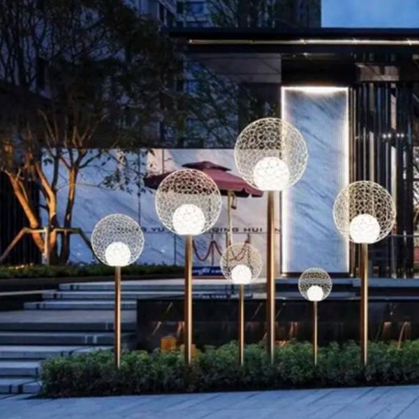 Đèn Sân Vườn Hình Cầu Lưới Nghệ Thuật Trang Trí Cảnh Quan Ngoài Trời, Chống Nước Tuyệt Đối