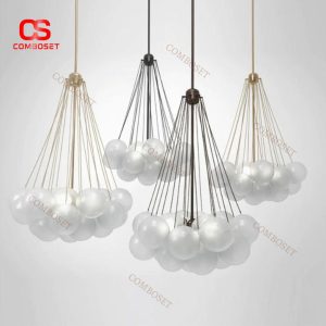 Đèn Thả Chùm Bóng Thuỷ Tinh Trắng Phòng Ngủ, Phòng Khách, Khu Vực Bếp Hiện Đại