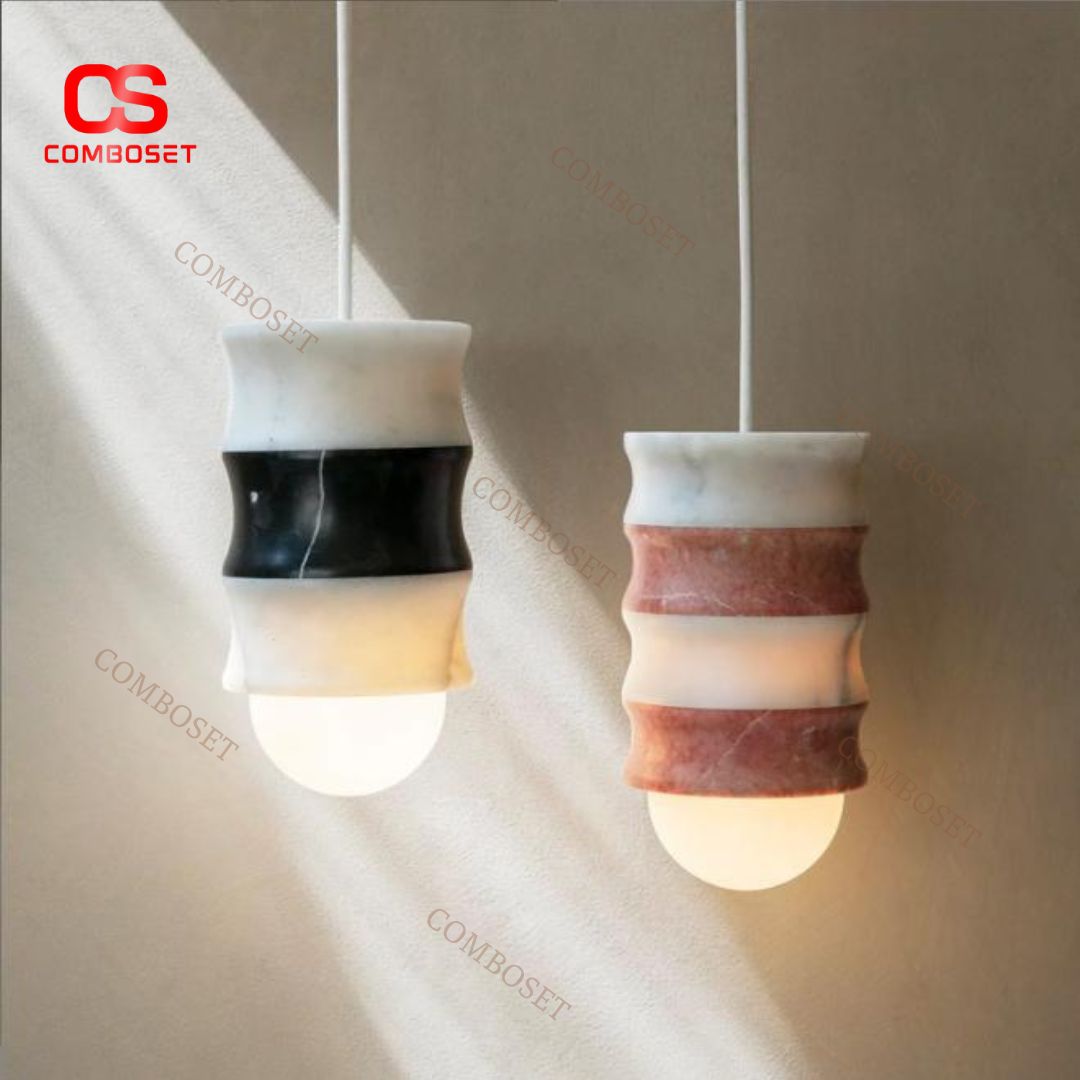 Đèn Thả Đá Cẩm Thạch 2 Màu Nhỏ Xinh Cho Quầy Bar, Phòng Ăn, Phòng Ngủ, Nhà Hàng
