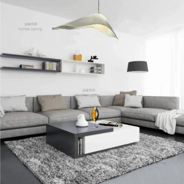Đèn Thả Nhựa Kiểu Mây Bay Nhẹ Nhàng Phong Cách Tối Giản Wabi Sabi Ánh Sáng Vàng Ấm