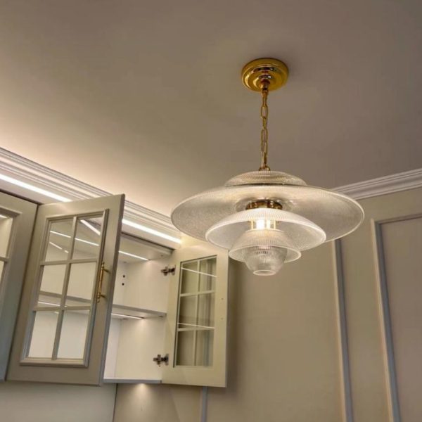 Đèn Thả Thuỷ Tinh Vân Sọc Nhiều Tầng Phong Cách Tối Giản Decor Bàn Ăn, Homestay, Phòng Ngủ Đơn Giản