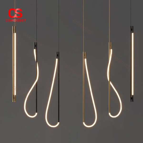 Đèn Thả Trần Dây Thừng Uốn Nghệ Thuật Sáng Tạo Hiện Đại Decor Không Gian Phòng Khách, Khách Sạn