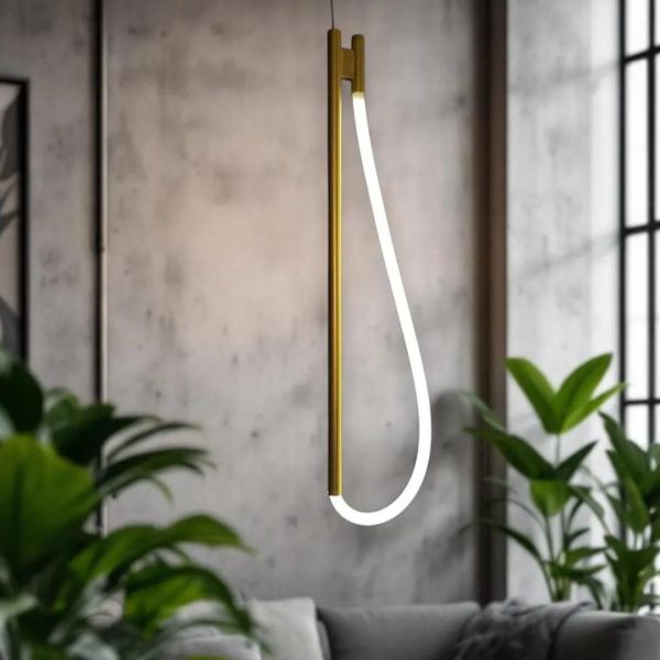 Đèn Thả Trần Dây Thừng Uốn Nghệ Thuật Sáng Tạo Hiện Đại Decor Không Gian Phòng Khách, Khách Sạn