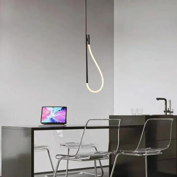 Đèn Thả Trần Dây Thừng Uốn Nghệ Thuật Sáng Tạo Hiện Đại Decor Không Gian Phòng Khách, Khách Sạn