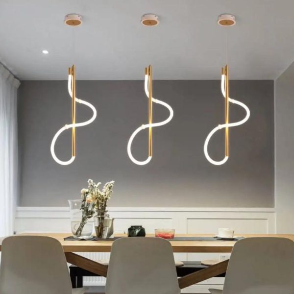 Đèn Thả Trần Dây Thừng Uốn Nghệ Thuật Sáng Tạo Hiện Đại Decor Không Gian Phòng Khách, Khách Sạn