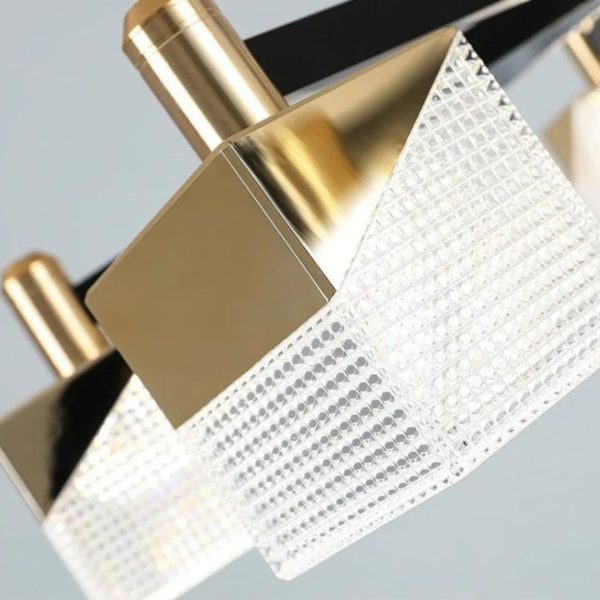 Đèn Trần 6 Chao Acrylic Hộp Vuông Thân Hợp Kim Nhôm Hiện Đại Sang Trọng Decor Phòng Khách