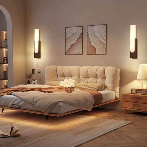 Đèn Tường Đá Cẩm Thạch Cao Cấp Thân Kim Loại Sang Trọng, 3 Chế Độ Sáng Cho Khách Sạn