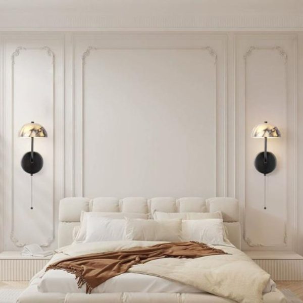 Đèn Tường Đá Cẩm Thạch Hình Ô Dù Phong Cách Thời Thượng Decor Phòng Ngủ, Khách Sạn Phương Tây