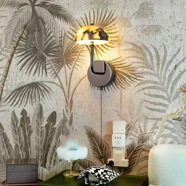Đèn Tường Đá Cẩm Thạch Hình Ô Dù Phong Cách Thời Thượng Decor Phòng Ngủ, Khách Sạn Phương Tây