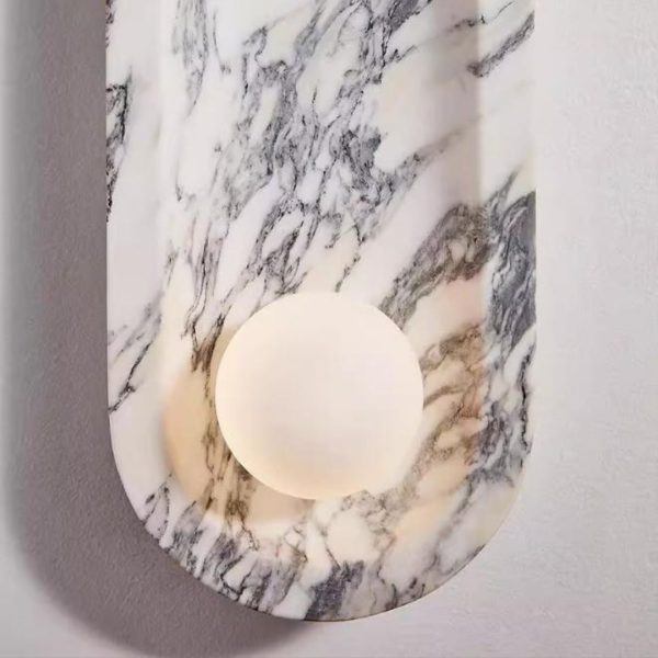 Đèn Tường Đá Marble Hình Elip Dài Sang Trọng Đẳng Cấp Cho Căn Hộ, Biệt Thự, Chiếu Sáng Lối Đi Khách Sạn