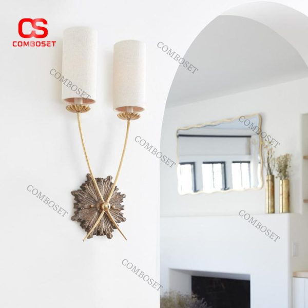 Đèn Tường Đôi Tân Cổ Điển Hoạ Tiết Mặt Trời Phong Cách Châu Âu Quý Tộc, Ánh Sáng Vàng Ấm