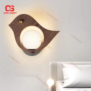 Đèn Tường Gỗ Điêu Khắc Động Vật 3 Chế Độ Sáng An toàn Cho Phòng Ngủ Trẻ Em, Homestay